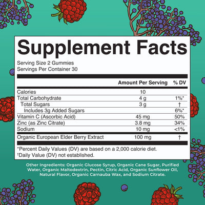MaryRuth Organics Kids Immune Support Gummies | USDA Organic | Vitamin C, Zinc, and Elderberry Gummies for Kids| Immune Support for Ages 4+ | Vegan | Non-GMO | Gluten Free | 60 Count