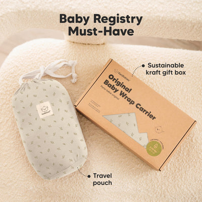 KeaBabies Baby Wrap Carrier - All in 1 Original Baby Carrier Newborn to Toddler Sling, Easy to Wear, Hands Free Bonding, Lightweight, Breathable Infant Wraps (Leafy)