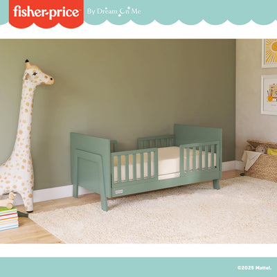 Dream On Me Fisher Price Iris 4-in-1 Convertible Crib in Meadow Green, Greenguard Gold & JPMA Certified, Converts from Baby Crib to Day Bed, Full-Size Bed and Toddler Bed