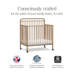 Namesake Winston 4-in-1 Convertible Mini Crib w/Removable Wheels - Converts to Toddler Bed, Daybed & Twin-Size Bed - GREENGUARD Gold Certified - 4 Adjustable Heights - Durable Metal, Easy to Assemble
