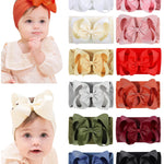 doboi Baby Girl Headband - 12pcs Nylon Hair Accessories with Big Ribbon Bows, Soft Lightweight Headbands for Baby Girls Infant Newborn Toddler