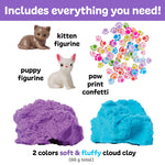 Creativity for Kids Sensory Minis Pets Kit | Cloud Clay Sensory Toy for Kids | Spring Crafts | Mess-Free, Screen-Free Travel Activity for Kids (Ages 3+)