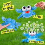 Maxx Bubbles Dancing Crab Bubble Machine - Moving Bubble Blower for Kids | Lights Up and Plays Music | 4oz Bottle of Bubble Solution - Sunny Days Entertainment,Blue