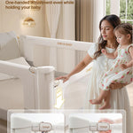 Bed Rail for Toddlers, Thickened & Reinforced Toddler Bed Rails with Double Child Lock, Upgraded Kids Baby Bed Rail Guard/Bed Side Rails for Queen, King Size,White/Grey, 1Side, 78.7" Lx28 H