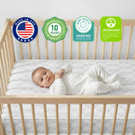 Dream On Me 5" Cozy Cloud 2-in-1 Crib and Toddler Mattress, Dual-Sided - Infants & Toddlers, Breathable & Waterproof, 75% Recycled Fiber, GREENGUARD Gold & Baby Safety Alliance Certified – Taffeta