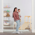 Regalo Safety 28"-76” Super Wide Configurable Baby Gate for Doorways & Open Spaces, 3-Panel Wall Mounted Safety Gate with Door for Babies, Toddlers & Pets, Includes Wall Mount Hardware