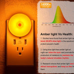 myCozyLite Night Lights Plug into Wall, Amber LED, 2 Pack, Motion Sensor Night Light, Automatic Motion Activated Light Indoor, for Bathroom, Bedroom, Kitchen, Hallway, Stairway, Kids, Adults