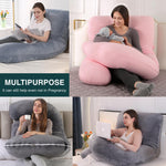 ALLOPERA Pregnancy Pillow, Full Body Maternity Pillow 57 inch, with Removable Washable Cover - Sleep Support for Legs, Back, Neck, Shoulder, HIPS, Belly, Velvet Cover (Dark Green)