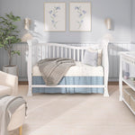 Dream On Me Violet 7-in-1 Convertible Full-Size Baby Crib with Toddler, Day & Full Bed Conversion in White, GreenGuard Gold & BSA, 3 Mattress Heights, Sustainable Pinewoo