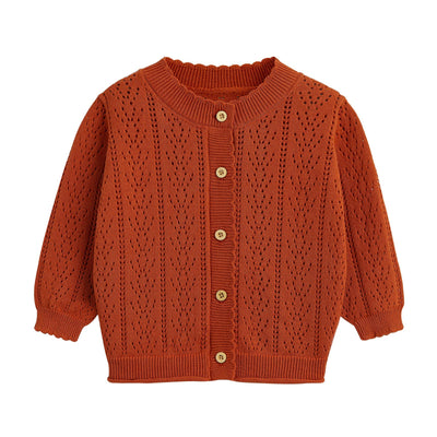 Simplee kids Baby Girl Thin Sweater Solid Cardigans Baby Girls Long Sleeve Coat Cardigan for Fall 3-6 Months
