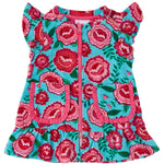 RuffleButts Baby/Toddler Girls Terry Butterfly Sleeve Full Zip Cover-Up - Bright Blossoms, 6-12m