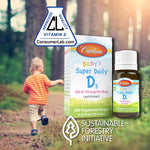 Carlson - Baby's Super Daily D3, Baby Vitamin D Drops, 400 IU (10 mcg) per Drop, 1-Year Supply, Vegetarian, Liquid Vitamin D for Infants and Toddlers, Unflavored, 365 Drops