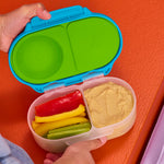 b.box Snack Box - Leakproof Mini Bento Box for Kids & Toddlers, 2 Compartment Snack Containers for Kids, Lunch Containers, Dishwasher Safe, BPA Free, PFAS Free, Ages 4m+, 1 3/4 Cup - Ocean Breeze