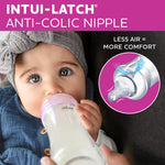 Chicco Duo Hybrid Baby Bottle Newborn Starter Giftset, Real Glass Inside, Lightweight Plastic Outside, Patented Invinci-Glass Technology, Intui-Latch Nipple, Clear/Grey