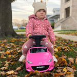 TCARAIWEN Ride On Push Car for Toddlers, Licensed Mazda Push Cars for Kids with Horn, Music, Lights, Under Seat Storage, Ride On Toy for 18-36 Months, Pink