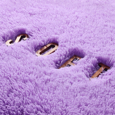 Amdrebio Purple Round Rugs 4Ft for Girls Bedroom Decor Aesthetic, Fluffy Fuzzy Circle Area Rugs for Kids Room, Soft Cute Furry Plush Shaggy Throw Lavender Carpet for Living Room, Baby Nursery, Dorm