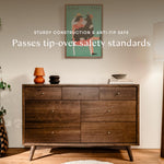 Babyletto Palma 7-Drawer Assembled Double Dresser in Natural Walnut, Greenguard Gold Certified