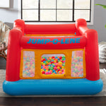 Intex Inflatable Jump-O-Lene Trampoline Bounce House with Crawl-Thru Door & Net - Indoor & Outdoor Backyard Blow-Up Bouncy Playhouse for Kids Ages 3-6