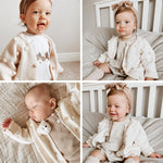 Simplee kids Baby Sweater Cardigan Jacquard Cable-Knit Spring Coat Long Sleeve Cardigan for Baby Girl