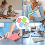 Spiral Notebook 4 Pack Small Pocket Notebook 4.1''x5.9'' A6 Mini Journal Plastic Hardcover Ruled Notebook 4 Color 480 Pages for School Work and Aesthetic Gift Office Supplies for Teen Girls,Boys