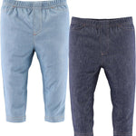 The Peanutshell Baby Boys or Girls Jeggings Set - Soft Stretchy Pants Boy & Girl Leggings, Infant and Toddler Clothes - Denim