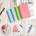 Spiral Notebook 4 Pack Small Pocket Notebook 4.1''x5.9'' A6 Mini Journal Plastic Hardcover Ruled Notebook 4 Color 480 Pages for School Work and Aesthetic Gift Office Supplies for Teen Girls,Boys