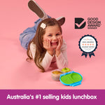 b.box Snack Box - Leakproof Mini Bento Box for Kids & Toddlers, 2 Compartment Snack Containers for Kids, Lunch Containers, Dishwasher Safe, BPA Free, PFAS Free, Ages 4m+, 1 3/4 Cup - Ocean Breeze