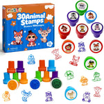 30PCS Animal Stamps for Kids, Safari Party Favors Self- Ink and Washable Stamps for Kids Birthday Gifts, Teacher Stamps