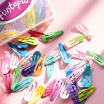 Toddler Hair Clips, Funtopia 80 Pcs (1.2 Inch, 3cm) Cute Mini Snap Hair Clips for Baby Girls Kids, Colorful Small Snap Barrettes Metal Barrette for Fine Hair