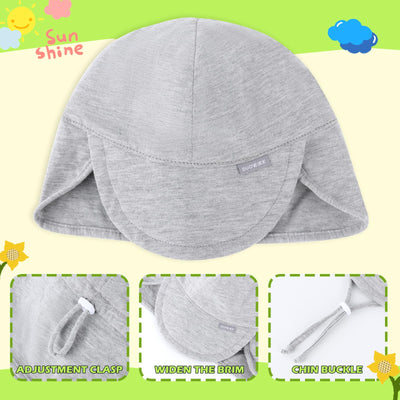 Duoyeree UPF 50+ Baby Sun Hat with Ear and Neck Protection - Toddler Beach Hat for Boys & Girls - Ideal for Summer Fun(6-24M)
