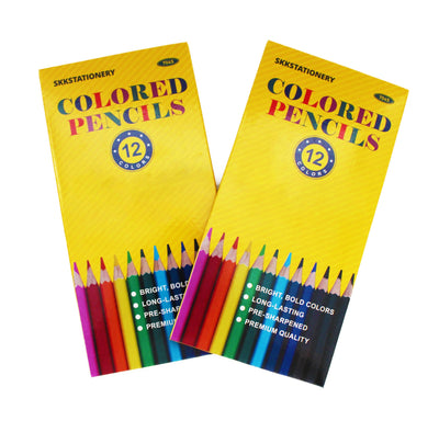 SKKSTATIONERY 144Pcs Colored Pencils, Pre-sharpened, coloring pencils Bulk Back to School Supplies For Teachers 12 Colors, 12pcs/box, Total: 144Pcs.