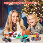 Toy Cars For 1 2 3 Year Old 3 Pack Monster truck Toy Crocodile Bull Leopard Pull Back Car Big Wheel Animal Toy Trucks for Toddler 1-3 Baby Toys 12 18 Months Boys Girls Toddlers Toy for 1 Year Old Gift
