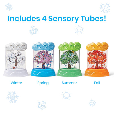 hand2mind Changing Seasons Sensory Tubes, Calm Down Corner Supplies, Quiet Fidgets, Travel Toddler Toys, Preschool Classroom Must Haves, Hands-On Stress Relief Toy, Anxiety Relief Items for Kids