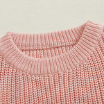 Baby Boy Girl Cute Long Sleeve Duck Embroidery Chunky Knitted Sweater Top Toddler Fall Winter Outfit (Pink Duck, 3-6 Months)