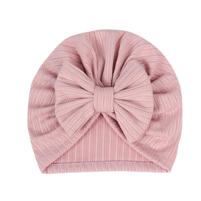 QandSweat 0-24 Months Newborn Girls' Hats Cotton Linen Cap Infant Big Bow Hat Baby Shower(8 Pack)
