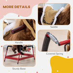 Qaba Kids Spring Rocking Horse, Ride on Horse for Girls and Boys with Sounds, Plush Animal Ride-on Toy with Soft Feel, Interactive Toy for Kids, Dark Brown
