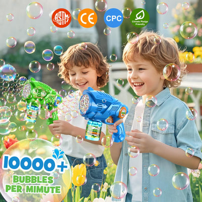 Bubble Gun Machine for Kids 4-8: 2-Pack Automatic Bubble Guns with 2 Bottles Refill Solution - Summer Outdoor Toys Bubble Blaster Maker Blower for Easter Party