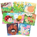 Zeoddler Wooden Puzzles for Toddlers, 8 Pack Insect Animal Jigsaw Puzzles for Kids3-5, 9 Pieces Preschool Learning Activities, Learning & Educational Toys, Gift for Boys, Girls