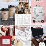 Mini Printer Portable, Inkless Sticker printer with 8 Rolls Paper, Bluetooth Wireless mini thermal printer Compatible with iOS + Android for Journal, Memo, Photo, Print Pod Gifts for Girls Kids
