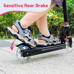 TONBUX Scooters for Kids 5-12, Kids Scooter with Cool Light Up Stem, Wheels, and Deck, 4 Level Adjustable Height Kick Scooter, Foldable and Lightweight Scooter for Kid 8-12, Black