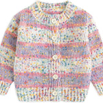 Curipeer Baby Girls Knitted Cardigan Pompoms Sweater Toddler Long Sleeve Jacket Outerwear 6M-4Y