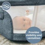 Chicco LullaGlide 3-in-1 Stationary, Gliding, and Portable Baby Bassinet, Waterproof Mattress and Fitted Sheet, Travel Bassinet for Baby Includes Carry Bag, Luna/Grey