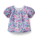 Floral Puff Sleeve Top, Multicolor, 3