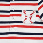 Little Me Clothes for Baby Boys' Baseball Short Set, Peacoat/True Red, 6 Monthss