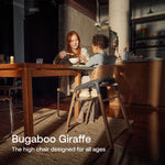 Bugaboo Giraffe Wooden Baby High Chair, Adjustable in 1 Second, Easy to Clean, Safe and Ergonomic Highchair, Suitable from Birth in Combination with Newborn Set (Sold Separately), Black