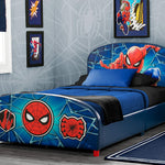 Delta Children Upholstered Twin Bed, Marvel Spider Man
