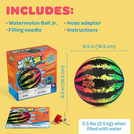 Watermelon Ball JR - Pool Toy for Underwater Games - Durable Ball for Pool Football, Basketball & Rugby - Perfect for Water Parties - Fun for Adults & Kids Alike - Fillable Pool Ball - Ages 6+