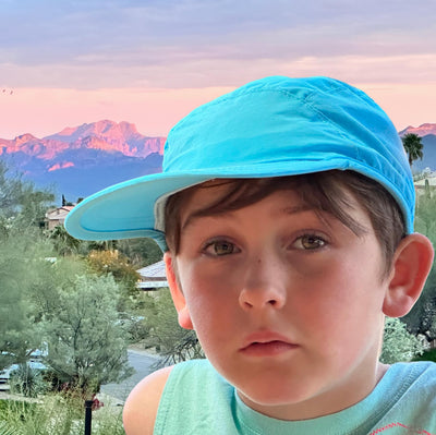 N'Ice Caps Kids 2-Pack SPF 50+ Sun Hats - Adjustable Mesh Lined UV Protection (US, Age, 4 Years, 7 Years, Neon Green/Neon Blue Pack)
