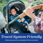 Chicco KeyFit Max Zip ClearTex Infant Car Seat and Base, Rear-Facing Seat for Infants 4-30 lbs., Infant Head and Body Support, Compatible with Chicco Strollers, Baby Travel Gear, Apex/Black