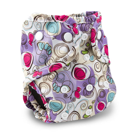 Patterned cloth diaper on a white background
